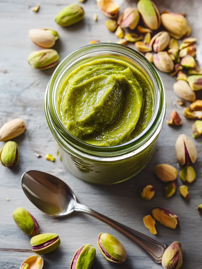 Pistachio Butter – 7 Powerful Reasons to Love This Creamy Spread 6 Jar of pistachio butter on rustic table